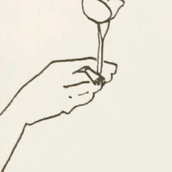 Line Art Holding Cigarette Animated Smoke GIF