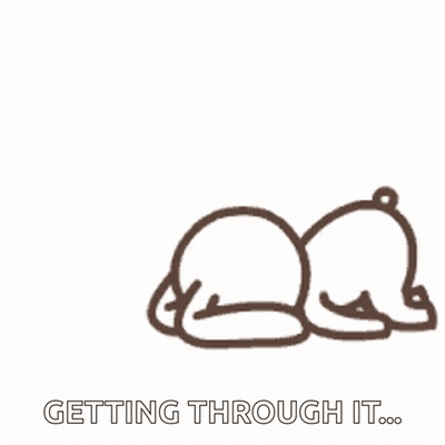 Line Drawing Bear Laying On Back Getting Through It GIF
