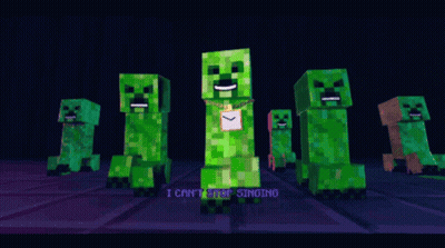 Line Of Creepers Saying Boom GIF