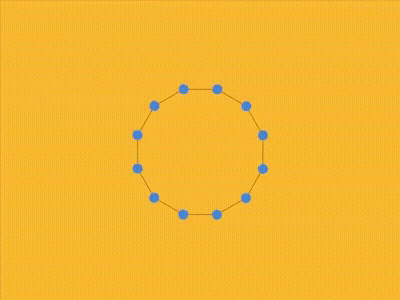 Lines And Dots Butterfly On Yellow Background GIF