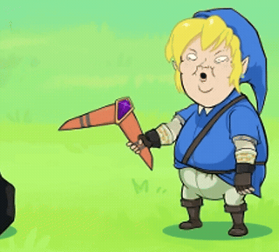 Link Holding Sword With Purple Stone GIF