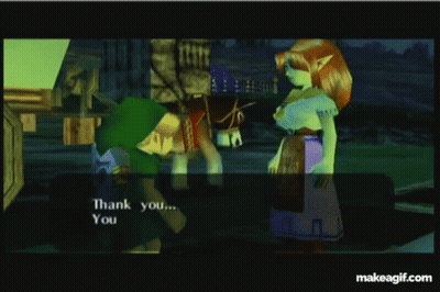 Link Standing Next To A Woman GIF