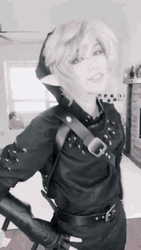 Link The Legend Of Zelda Cosplay Black White GIF