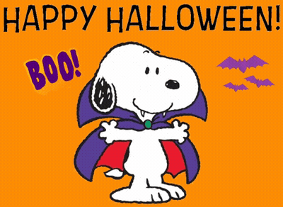 Linus And Snoopy Talking About Halloween GIF