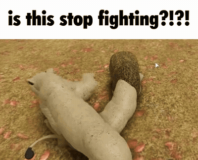 Lion And Lion Cub Laying On Ground GIF
