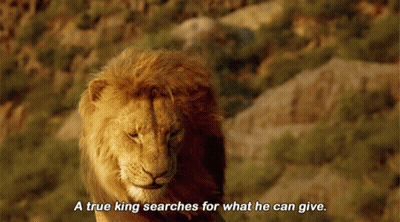 Lion Close Up Saying A True King Searches For What He Can Give GIF