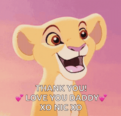 Lion Cub Says Thank You Love You Daddy GIF