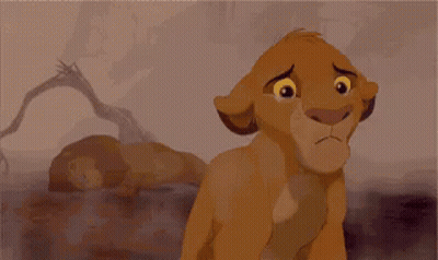 Lion Cub Standing In Dirt Looking At Something GIF