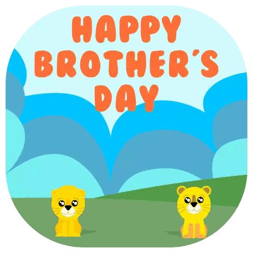 Lion Cubs Happy Brothers Day Sticker