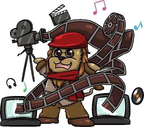 Lion Holding Camera And Film Roll Sticker