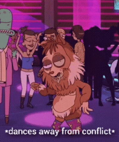Lion In Club Dances Away From Conflict GIF