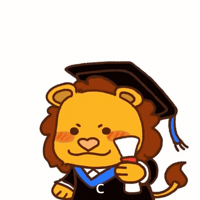 Lion In Graduation Cap And Gown Holding Diploma GIF