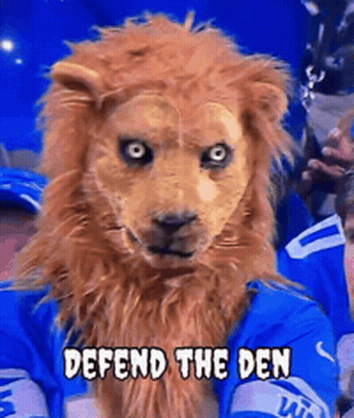 Lion Mascot Defend The Den GIF