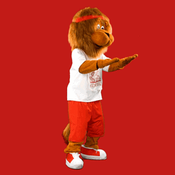Lion Mascot Squats GIF