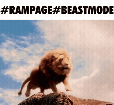 Lion On Rock #Rampage #Beastmode GIF