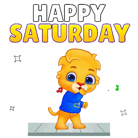 Lion Singing Happy Saturday Sticker