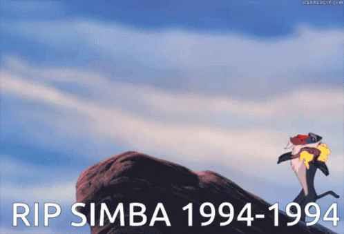 Lion Standing On Rock Rip Simba GIF