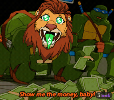 Lion Sticking Green Tongue Show Me Money Baby GIF