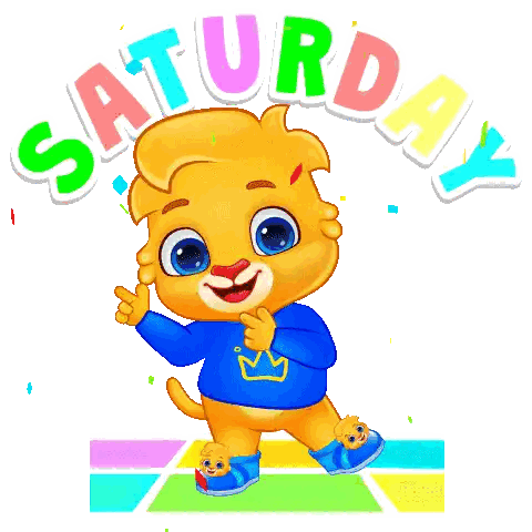 Lion Wearing Crown On Saturday Dance Floor Sticker