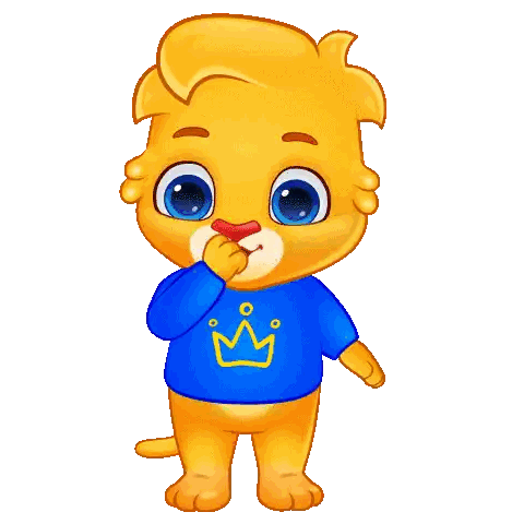 Lion With Blue Shirt And Crown Sticker