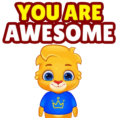 Lion With Crown Says You Are Awesome Sticker