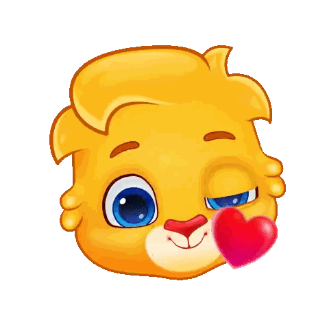 Lion With Heart On Nose Sticker