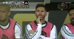 Lionel Messi Worried On Bench GIF