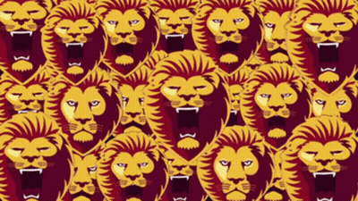 Lions With Open Mouths On Red GIF