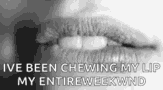 Lip Bite Tease Chewing Lips My Weekend GIF