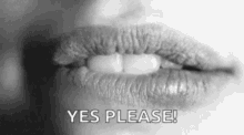 Lip Bite Tease Yes Please Black And White GIF