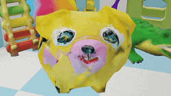 Lips Sealed Dog Paper Art GIF