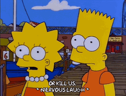 Lisa And Bart Simson Nervous Laugh GIF