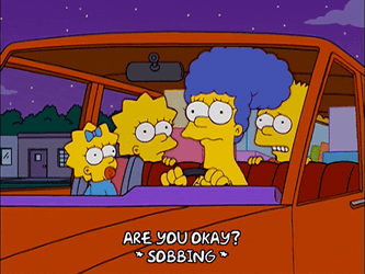 Lisa Bart Maggie Seeing Marge Cry The Simpsons GIF