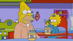 Lisa Feeding Grandpa Simpson With Baby Food GIF