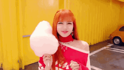 Lisa Of Blackpink Giggling Over Cotton Candy GIF