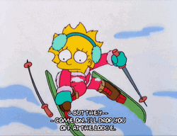 Lisa Simpson And Ranger On A Snowmobile GIF