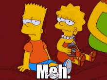 Lisa Simpson Bart Simpson Meh Same Feeling
