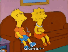 Lisa Simpson Bart Simpson Sibling Laughing GIF