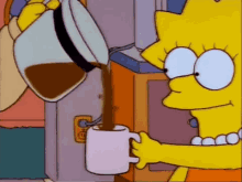 Lisa Simpson Cute Blink Coffee Lover