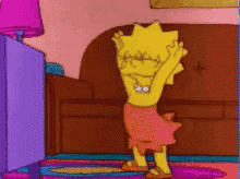 Lisa Simpson Cute Happy Friday Dance