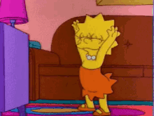 Lisa Simpson Funny Dance Hands In The Air