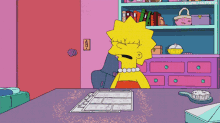 Lisa Simpson Headbang Stressed Tired