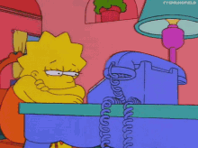 Lisa Simpson Sad Heartbroken Waiting For Call GIF