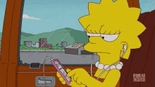 Lisa Simpson Sad Listening To Music Travel