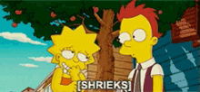 Lisa Simpson Shrieks Flirting Fainting Fall GIF