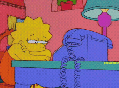 Lisa Simpson Talking On Blue Telephone GIF