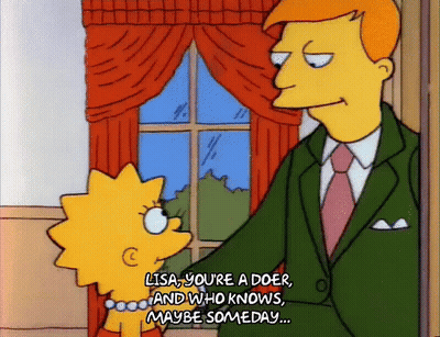 Lisa Simpson Talking To Man In Green Suit GIF