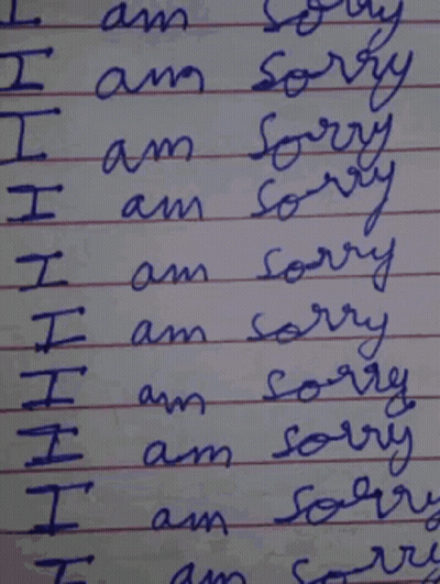 List Of I Am Sorry In Blue Ink GIF