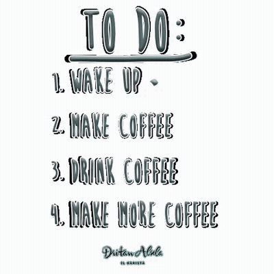 List Of Things To Do Including Drinking Coffee GIF