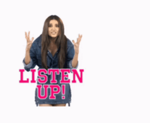 Listen Up Linda Animated Text GIF